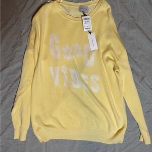 Yellow 'Good Vibes' Sweater